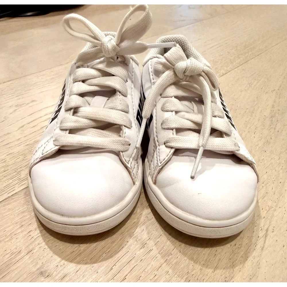 Puma Smash v2 Max Kids Sneakers White Black Low Top Athletic Shoes 373805-02 12C - Picture 7 of 8